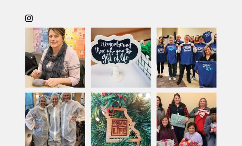 Collage of Mid-America Transplant Instagram Images