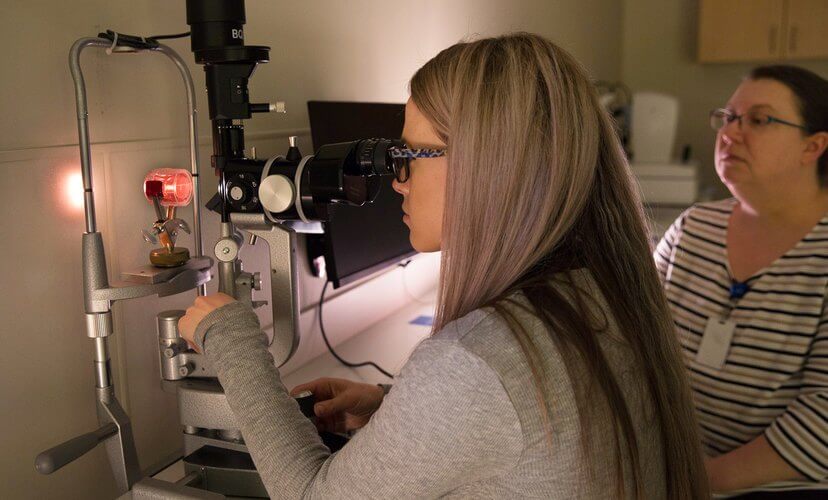 Staff working in Mid-America Transplant's Eye Bank