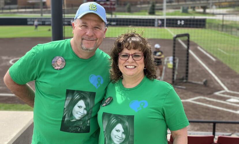 Robbie and Teri Slusher before the 2019 Green Up Game at Southern Illinois University-Carbondale.