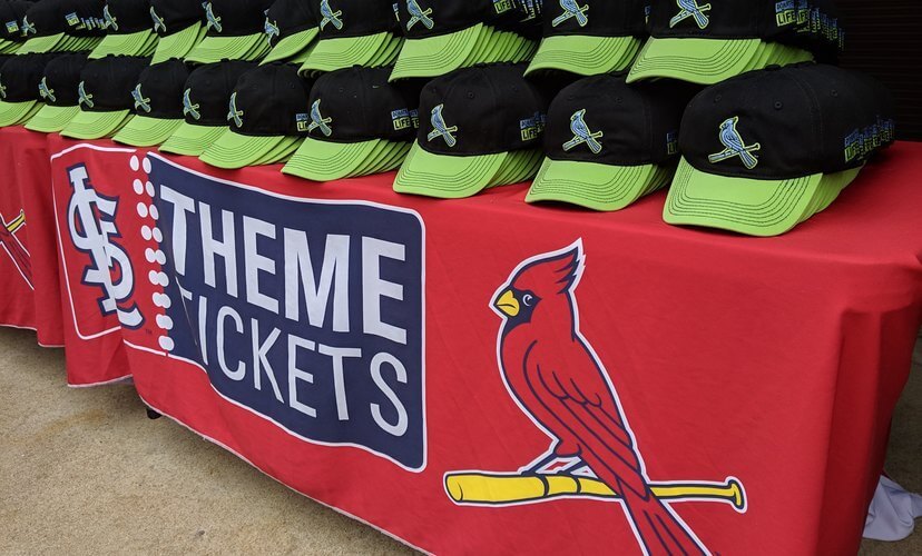 Theme Ticket hats for Transplant Awareness Day at Busch Stadium.