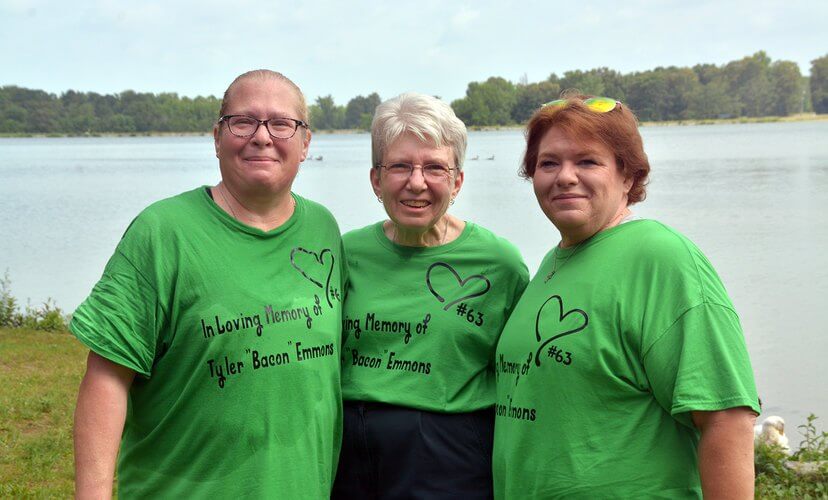 Amy Emmons, right, with her sister and mother, walked the inaugural Inspired by Life Ride Run Walk in honor of Tyler.