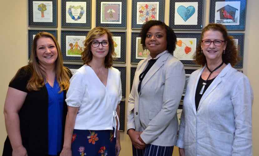 Mid-America Transplant's Sara Danner and Nicole Kellen with Gift of Life's India Caffey and Kim Harbur.