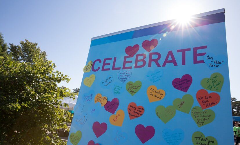 Attendees of the Celebrate Life 5K Run/Walk were invited to post their loved one's name or a message on the Wall of Honor.