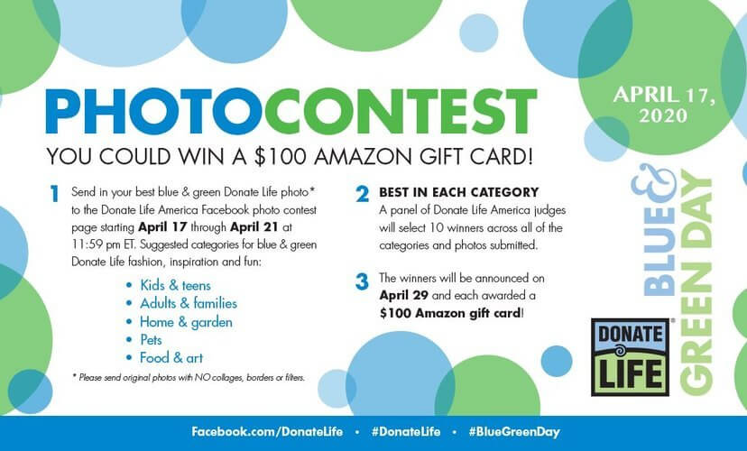 Donate Life America Blue and Green Day Photo Contest Guidelines