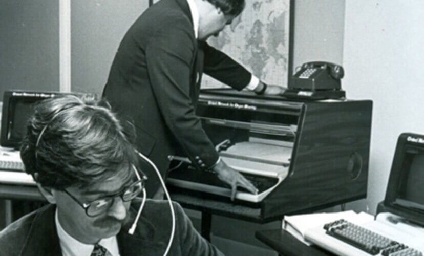 1984 - Working by phone, fax and manual logs, UNOS organ placement specialists work to save lives. 