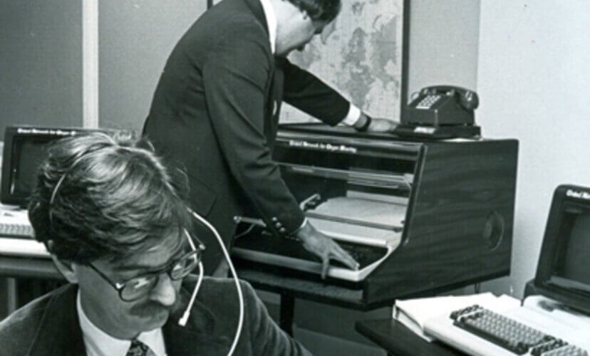 1984 - Working by phone, fax and manual logs, UNOS organ placement specialists work to save lives.