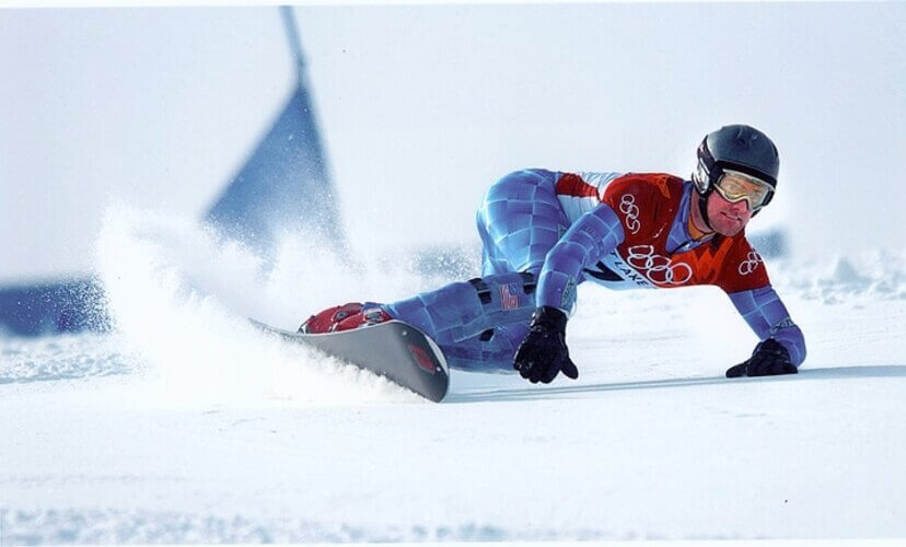 Chris Klug snowboarding at the the Olympics