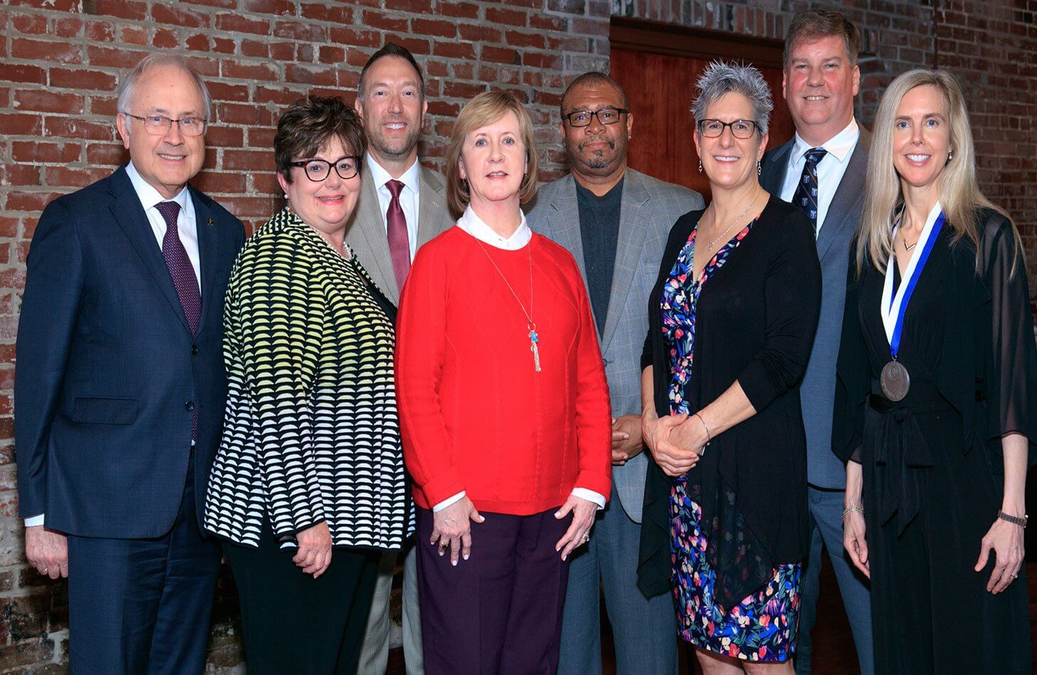 From left to right: Dr. Wilmott, Diane Brockmeier, Paul Ross, Candace Jennings, Dr. Henry Randall, Jane Beckman, Dr. Mark Schnitzler, Dr. Krista Lentine