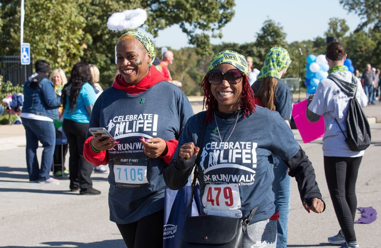 Two women walk in the 2019 Celebrate Life 5K.