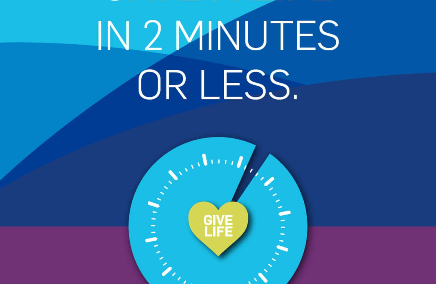 Picture of a clock. Text says "Save a life in two minutes or less"