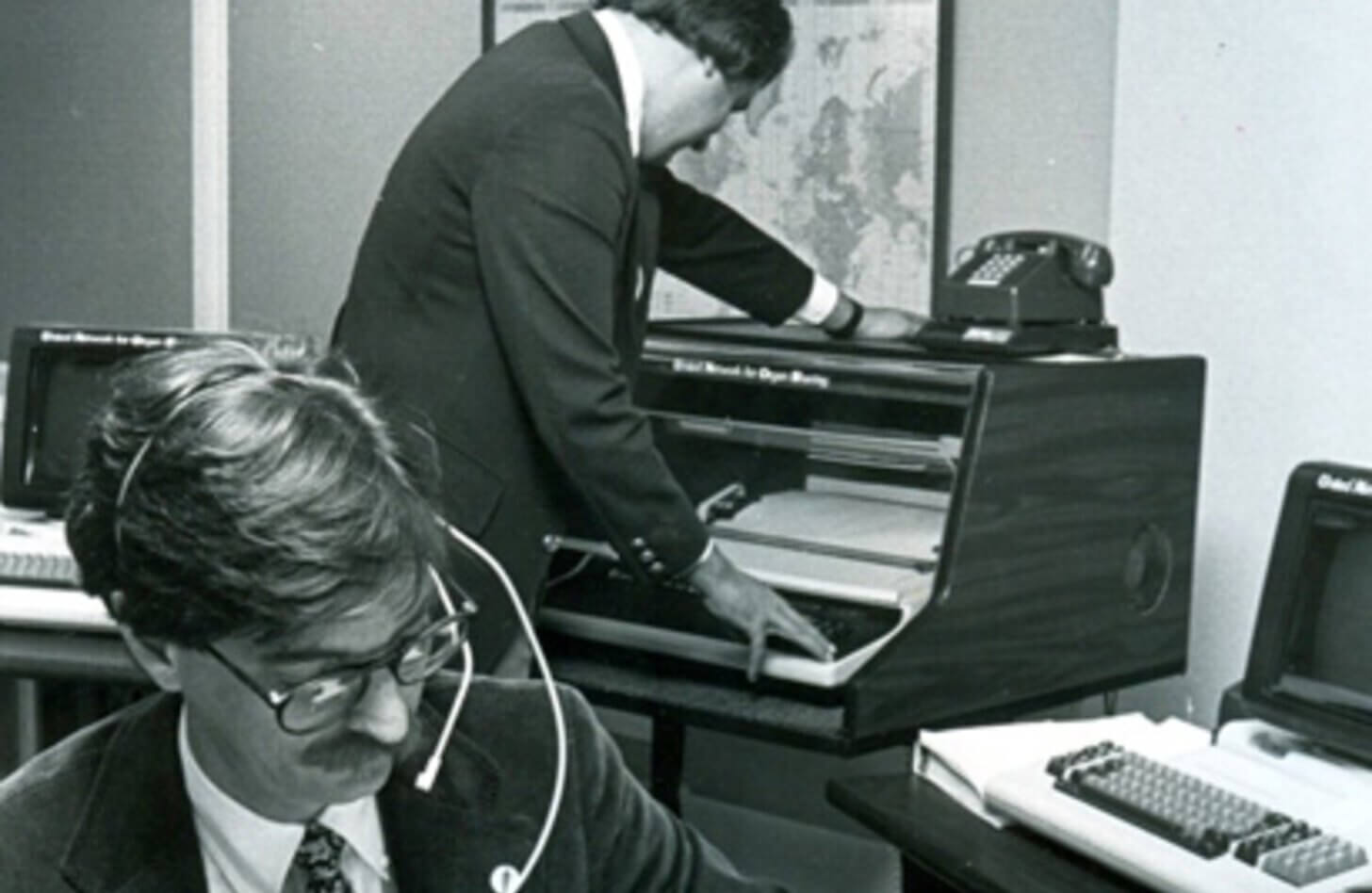 1984 - Working by phone, fax and manual logs, UNOS organ placement specialists work to save lives. 