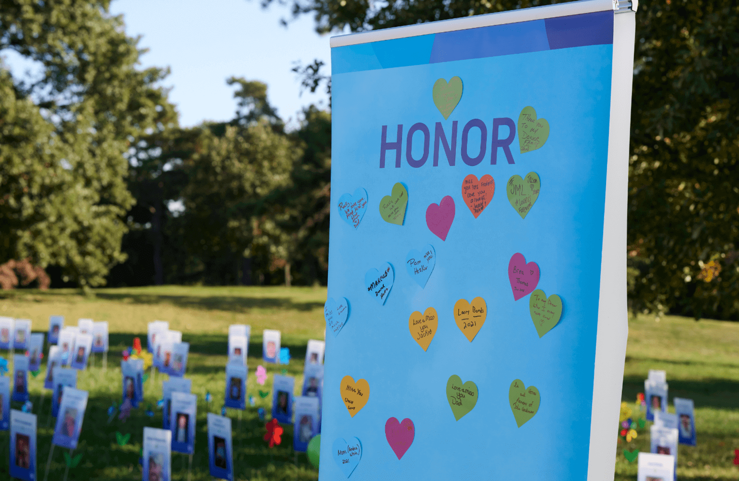 Part of the Honor wall at the 2022 Celebrate Life 5k