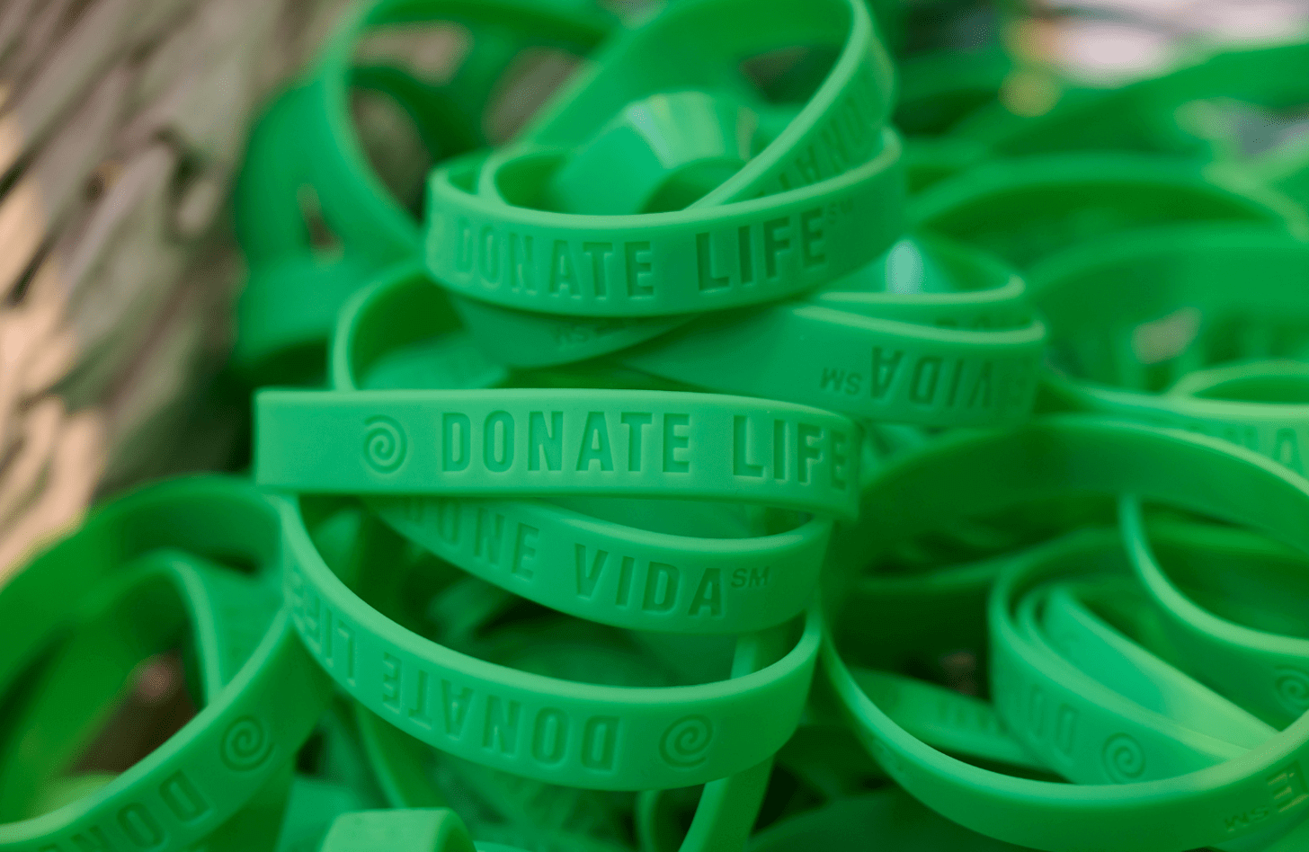 Green Donate Life bracelets